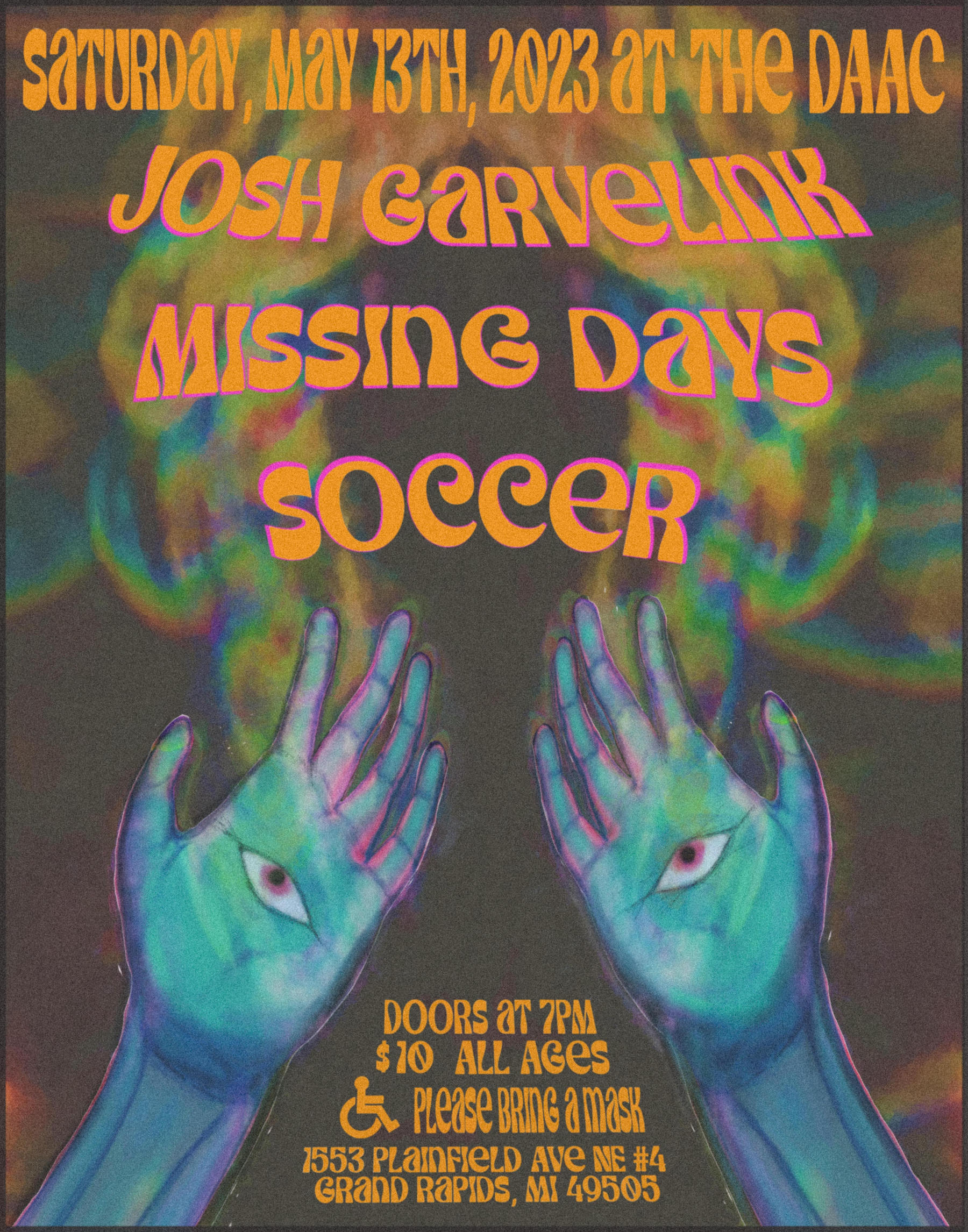 Turquoise hands with eyes in their palms